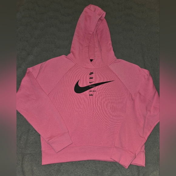 Nike Tops - Nike Women's Pink Sweatshirt with Black Logo